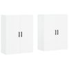 Pack 2 Uds Armarios De Pared | Mueble Pared Blanco 69,5x34x90 Cm Cfw741699