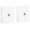 Pack 2 Uds Armarios De Pared | Mueble Pared Blanco 69,5x34x90 Cm Cfw741700