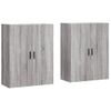 Pack 2 Uds Armarios De Pared | Mueble Pared Gris Sonoma 69,5x34x90 Cm Cfw741722