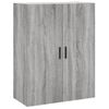 Pack 2 Uds Armarios De Pared | Mueble Pared Gris Sonoma 69,5x34x90 Cm Cfw741722