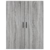 Pack 2 Uds Armarios De Pared | Mueble Pared Gris Sonoma 69,5x34x90 Cm Cfw741722