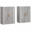 Pack 2 Uds Armarios De Pared | Mueble Pared Gris Sonoma 69,5x34x90 Cm Cfw741723