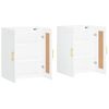 Pack 2 Uds Armarios De Pared | Mueble Pared Madera De Ingeniería Blanco Cfw741734