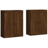 Pack 2 Uds Armarios De Pared | Mueble Pared Madera De Ingeniería Marrón Roble Cfw741794