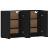 Pack 2 Uds Armarios De Pared | Mueble Pared Madera De Ingeniería Negro Cfw741803