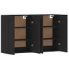 Pack 2 Uds Armarios De Pared | Mueble Pared Madera De Ingeniería Negro Cfw741809