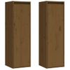 Pack 2 Uds Armarios De Pared | Mueble Pared Madera De Pino Marrón Miel 30x30x100 Cm Cfw741826