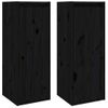 Pack 2 Uds Armarios De Pared | Mueble Pared Madera Maciza De Pino Negro 30x30x80 Cm Cfw741836