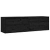 Pack 2 Uds Armarios De Pared | Mueble Pared Madera Maciza Pino Negro 60x30x35 Cm Cfw741850