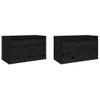 Pack 2 Uds Armarios De Pared | Mueble Pared Madera Maciza Pino Negro 60x30x35 Cm Cfw741850