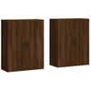 Pack 2 Uds Armarios De Pared | Mueble Pared Marrón Roble 69,5x34x90 Cm Cfw741854