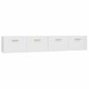 Pack 2 Uds Armarios Pared | Mueble Pared Contrachapada Blanco Brillo 100x36,5x35 Cm Cfw741863