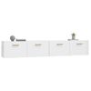 Pack 2 Uds Armarios Pared | Mueble Pared Contrachapada Blanco Brillo 100x36,5x35 Cm Cfw741863