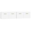 Pack 2 Uds Armarios Pared | Mueble Pared Contrachapada Blanco Brillo 80x35x36,5 Cm Cfw741866