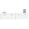 Pack 2 Uds Armarios Pared | Mueble Pared Contrachapada Blanco Brillo 80x35x36,5 Cm Cfw741866