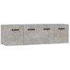 Pack 2 Uds Armarios Pared | Mueble Pared Contrachapada Gris Hormigón 80x35x36,5 Cm Cfw741871