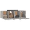 Pack 2 Uds Armarios Pared | Mueble Pared Contrachapada Gris Hormigón 80x35x36,5 Cm Cfw741871