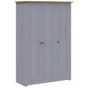 Armario De Almacenamiento | Armario 3 Puertas Madera Pino Panamá Range Gris 118x50x171,5cm Cfw739242