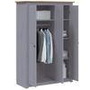 Armario De Almacenamiento | Armario 3 Puertas Madera Pino Panamá Range Gris 118x50x171,5cm Cfw739242