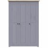 Armario De Almacenamiento | Armario 3 Puertas Madera Pino Panamá Range Gris 118x50x171,5cm Cfw739242