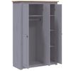 Armario De Almacenamiento | Armario 3 Puertas Madera Pino Panamá Range Gris 118x50x171,5cm Cfw739242