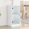 Armario De Almacenamiento | Armario Auxiliar Con Puertas De Vidrio Blanco 35x37x75,5 Cm Cfw739359