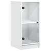 Armario De Almacenamiento | Armario Auxiliar Con Puertas De Vidrio Blanco 35x37x75,5 Cm Cfw739359