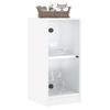 Armario De Almacenamiento | Armario Auxiliar Con Puertas De Vidrio Blanco 35x37x75,5 Cm Cfw739359