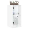 Armario De Almacenamiento | Armario Auxiliar Con Puertas De Vidrio Blanco 35x37x75,5 Cm Cfw739359