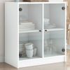 Armario De Almacenamiento | Armario Auxiliar Con Puertas De Vidrio Blanco 68x37x75,5 Cm Cfw739360