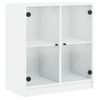 Armario De Almacenamiento | Armario Auxiliar Con Puertas De Vidrio Blanco 68x37x75,5 Cm Cfw739360