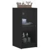 Armario De Almacenamiento | Armario Auxiliar Con Puertas De Vidrio Negro 35x37x75,5 Cm Cfw739363