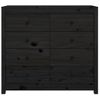 Armario De Almacenamiento | Armario Auxiliar Madera Maciza De Pino Negro 100x40x90 Cm Cfw739460