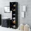 Armario Baño | Mueble Baño Madera Contrachapada Negro Brillo 30x30x183,5 Cm Cfw739522