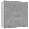 Armario De Pared | Mueble Pared | Armario Colgante Contrachapada Gris Hormigón 60x31x60 Cm Cfw739565