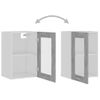 Armario De Pared | Mueble Pared | Armario Colgante Cristal Contrachapada Gris Hormigón 40x31x60cm Cfw739567