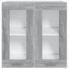 Armario De Pared | Mueble Pared | Armario Colgante Vidrio Madera Gris Sonoma 60x31x60 Cm Cfw739635