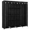 Armario De Almacenamiento | Armario Con 4 Compartimentos Negro 175x45x170 Cm Cfw739649