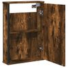 Armario Con Espejo Baño | Mueble Baño Madera Roble Ahumado 42x12x60 Cm Cfw739666