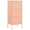 Armario De Almacenamiento | Mueble De Almacenamiento Acero Rosa 42,5x35x101,5 Cm Cfw739842