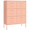 Armario De Almacenamiento | Mueble De Almacenamiento Acero Rosa 80x35x101,5 Cm Cfw739846