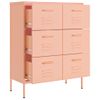 Armario De Almacenamiento | Mueble De Almacenamiento Acero Rosa 80x35x101,5 Cm Cfw739846