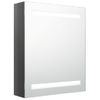 Armario De Baño | Mueble Baño Con Espejo Led Gris Brillante 50x14x60 Cm Cfw739880