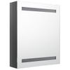 Armario De Baño | Mueble Baño Con Espejo Led Gris Brillante 50x14x60 Cm Cfw739880