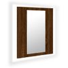 Armario De Baño | Mueble Baño Con Espejo Led Madera Marrón Roble 40x12x45 Cm Cfw739884