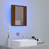 Armario De Baño | Mueble Baño Con Espejo Led Madera Marrón Roble 40x12x45 Cm Cfw739884