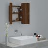 Armario De Baño | Mueble Baño Con Espejo Led Madera Marrón Roble 40x12x45 Cm Cfw739884