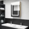 Armario De Baño | Mueble Baño Con Espejo Y Led Color Roble 50x13x70 Cm Cfw739910