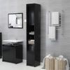 Armario De Baño | Mueble Baño De Madera Contrachapada Negro 30x30x183,5 Cm Cfw739928