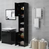 Armario De Baño | Mueble Baño De Madera Contrachapada Negro 30x30x183,5 Cm Cfw739928